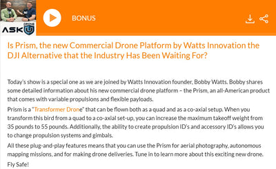 PRISM on the DroneU Podcast